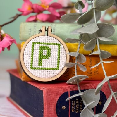 ´¡Has pasado!' (Placa P) Kit de punto de cruz Mini Matchbox
