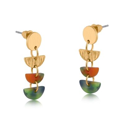 3047 ERICA BOUCLES D'OREILLES PENDANTES GÉOMÉTRIQUES EN MÉTAL ET RÉSINE