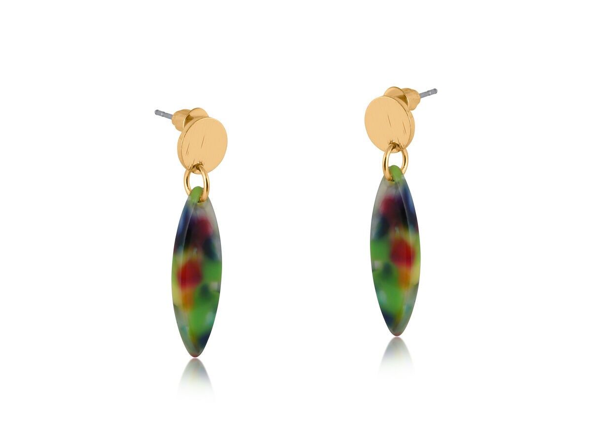 3045 ERICA PETITES BOUCLES D'OREILLES PENDANTES EN MÉTAL ET RÉSINE