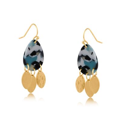 3044 BOUCLES D'OREILLES PENDANTES EN MÉTAL ET RÉSINE ERICA