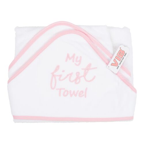 Hooded Towel My FIRST Towel White-Pink