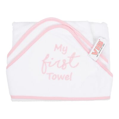 Hooded Towel My FIRST Towel White-Pink