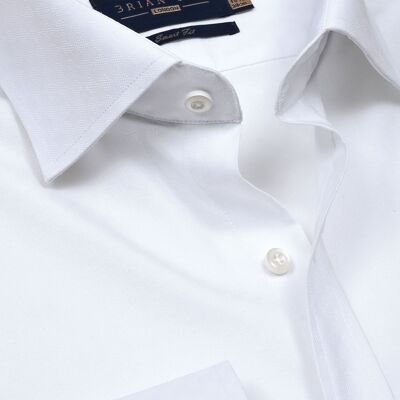 White Self Patterned Dobby Dress Shirt