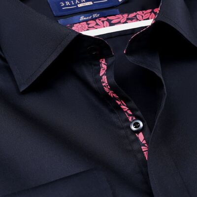 Black Satin Designer Dress Shirt