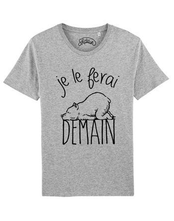 TSHIRT GRIS CHINE HOMME JE LE FERAI DEMAIN