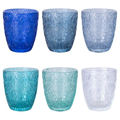 Lot de 6 verres à eau en verre de 300 ml, Granada Ocean