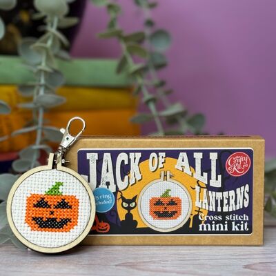 Kit de point de croix miniature « Jack of all lanterns » pour Halloween