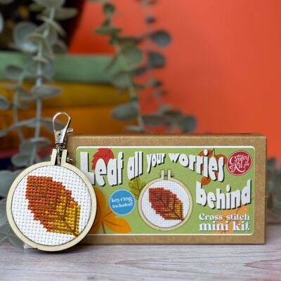 « Laissez tous vos soucis derrière vous » Mini kit de point de croix Matchbox