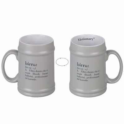 Boccale birra grigio 500 ml in gres, Victionary