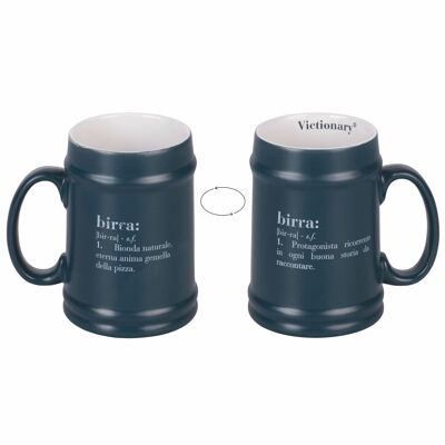 Boccale birra grigio antracite 500 ml in gres, Victionary