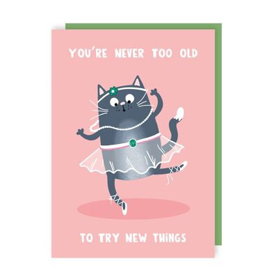 Paquete de 6 tarjetas de cumpleaños para gatos "Prueba cosas nuevas"