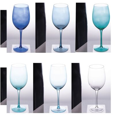 Lot de 6 verres en verre de 550 ml, Happy hour Ocean
