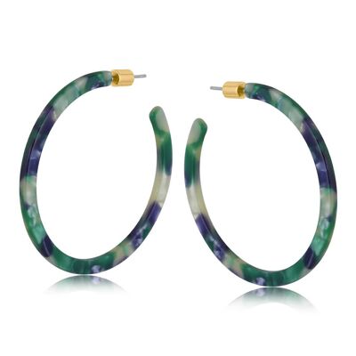 2996 BOUCLES D'OREILLES CRÉOLES EN RÉSINE HORTENSE