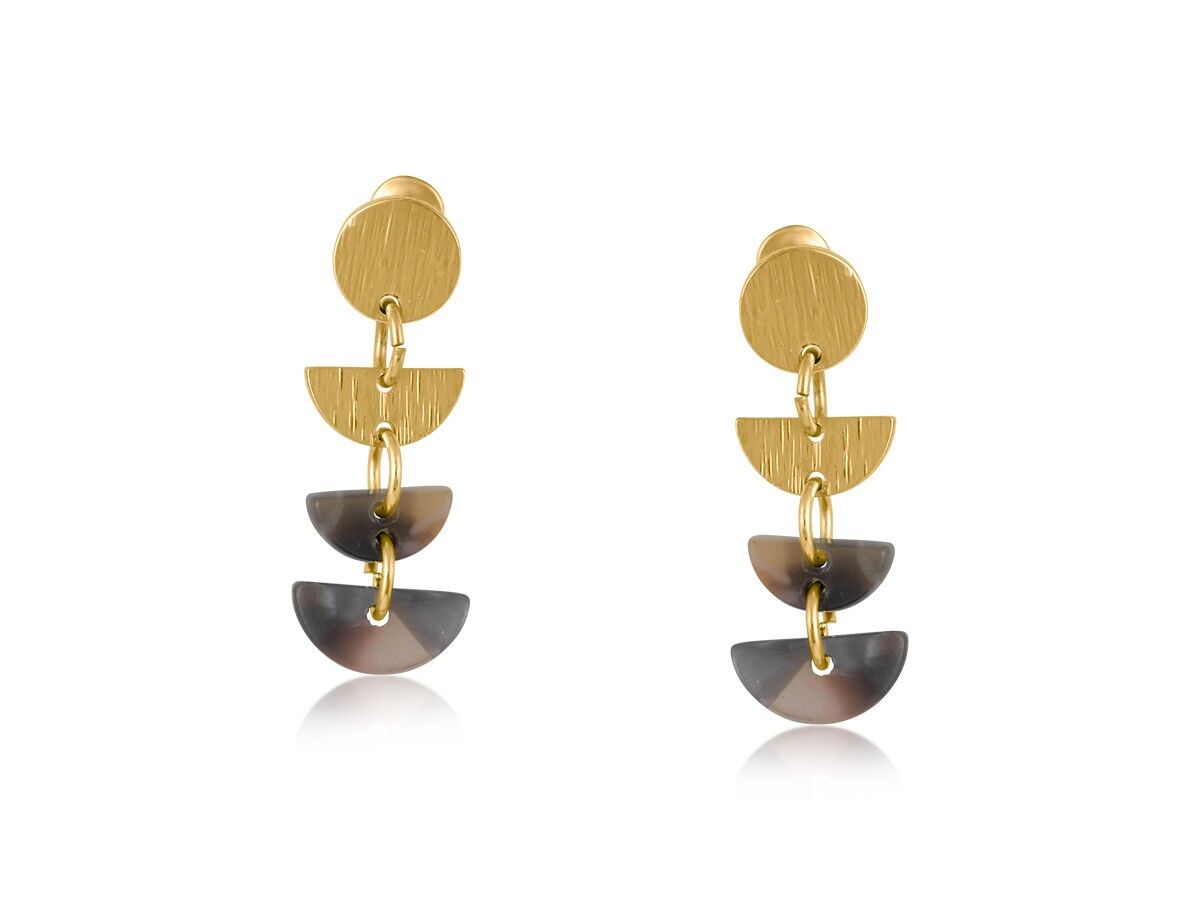 2989 BOUCLES D'OREILLES HORTENSE EN MÉTAL ET RÉSINE GÉO