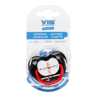 Pacifier Black-Red Amsterdammertje