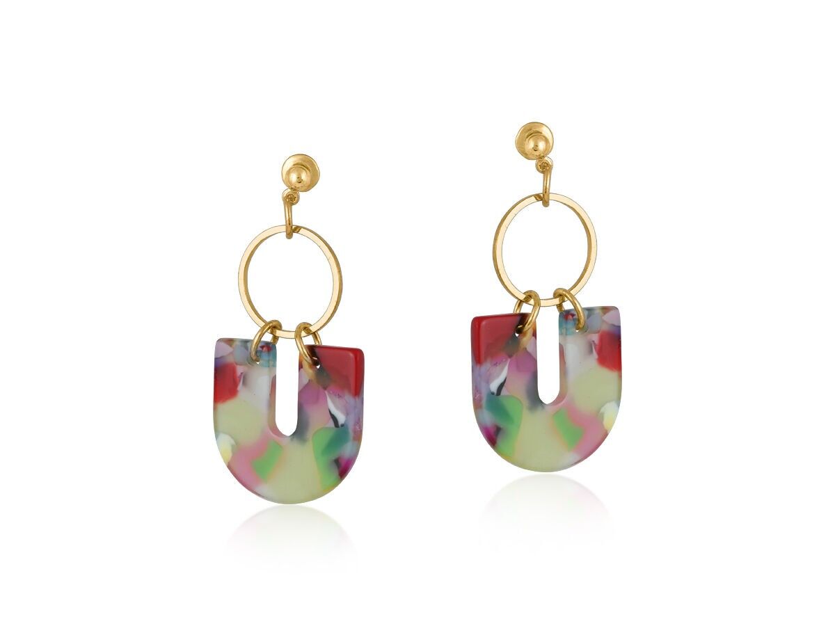 2971 SOPHIA GEO BOUCLES D'OREILLES PENDANTES EN MÉTAL ET RÉSINE