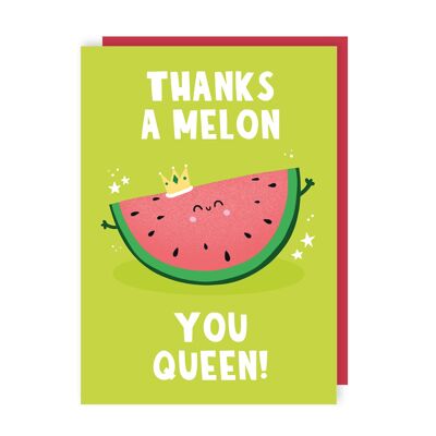 Paquete de 6 tarjetas de agradecimiento Thanks A Melon