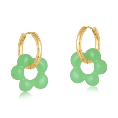 2964 BOUCLES D'OREILLES CRÉOLES À PERLES OLYMPIA