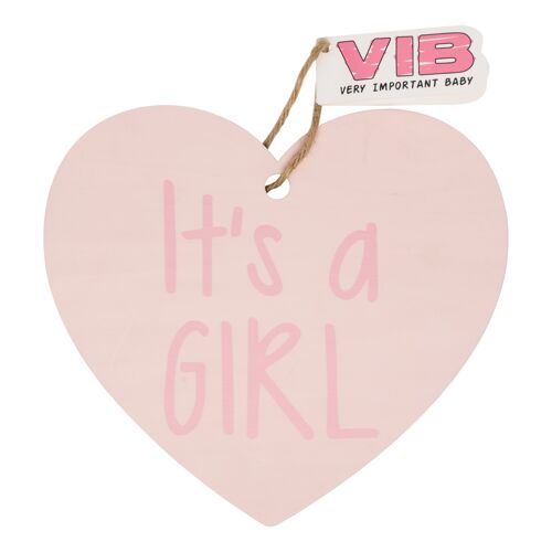 Wood Signs Hart 'It's a GIRL' Pink