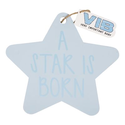 Holzschilder Ster 'A STAR IS BORN' Blau