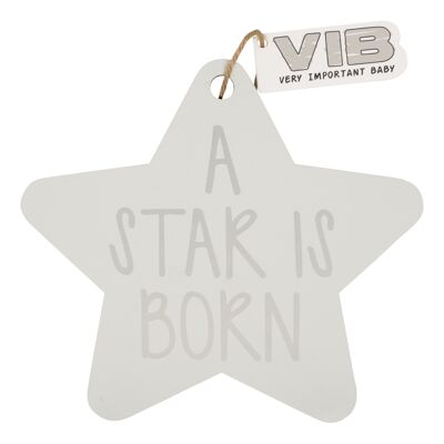 Holzschilder Ster 'A STAR IS BORN' Weiß