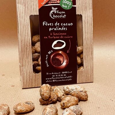 Praline di fave di cacao biologiche in scatola da 95 g