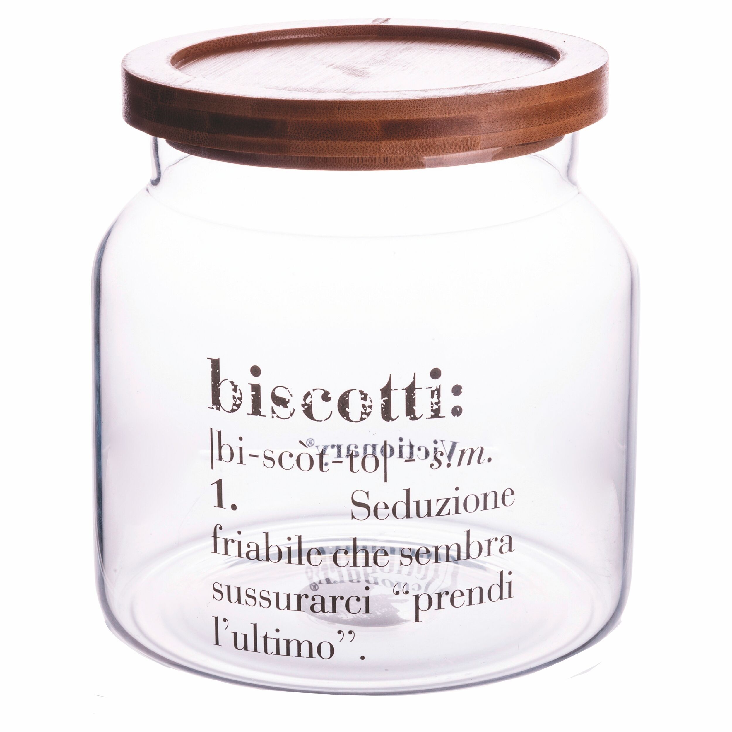 Keksdose 1,9 L aus Borosilikatglas, Deckel aus Akazienholz, Victionary