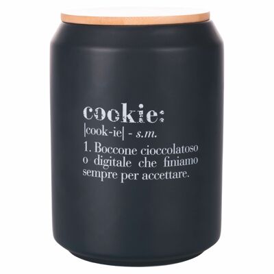 Barattolo biscotti in ceramica, coperchio in bambù, Victionary Cookie