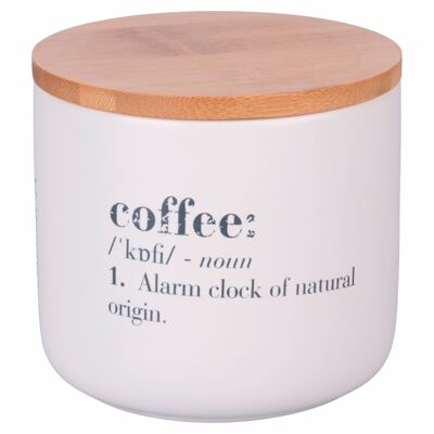 Barattolo caffè 500 ml in ceramica, coperchio in bambù, Victionary