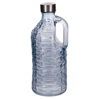 1L Glass Water Bottle with Handle, PP Plastic Cap and Stainless Steel, Pool Party