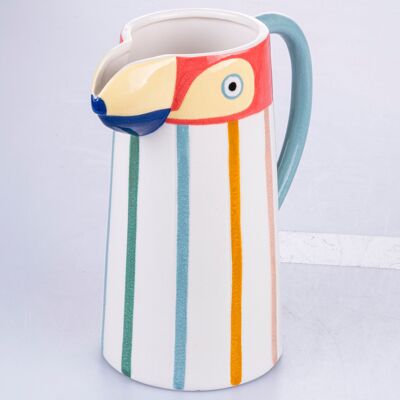 Parrot jug 1.6 L in porcelain, hand painted, Tuca Tuca