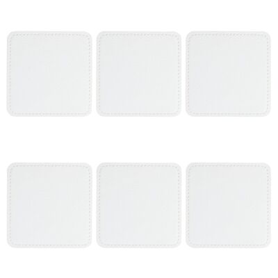 Lot de 6 sous-verres double face en PVC 10X10 cm, Horeca Blanc