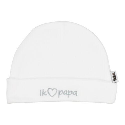 Hat Round IK(heart)PAPA White
