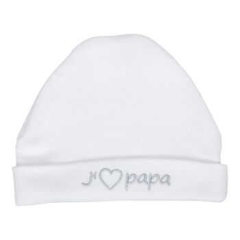 Chapeau Rond J'(coeur)papa Blanc 1