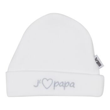 Chapeau Rond J'(coeur)papa Blanc 2