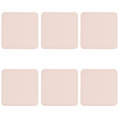 Juego de 6 posavasos de PVC de doble cara 10x10cm, Horeca Marfil