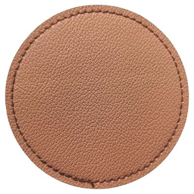 Juego de 6 posavasos de cuero PVC ø10cm, Marrón Horeca