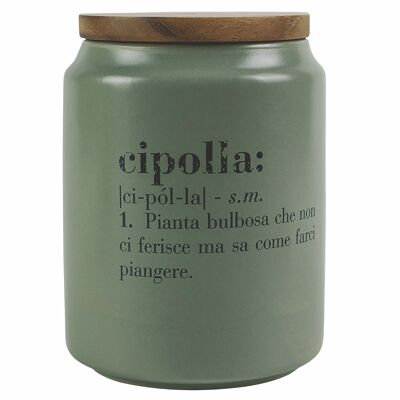 Onion jar 1.6 L in stoneware, bamboo lid, Victionary
