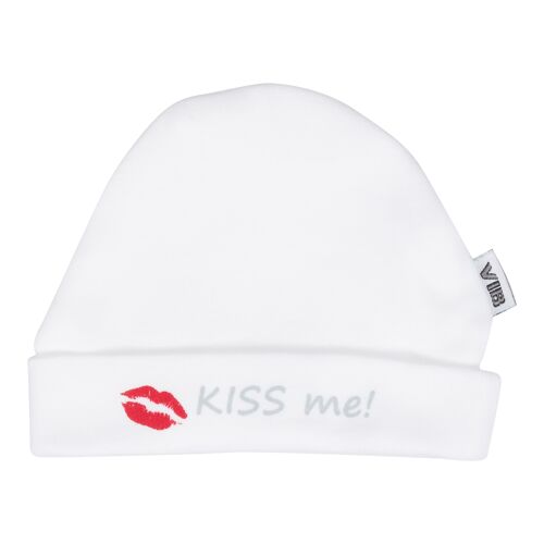 Hat Round KISS Me! White