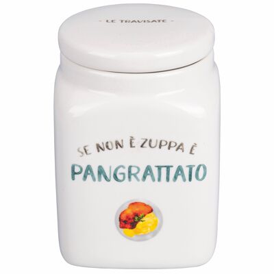 750 ml jar of breadcrumbs in new bone China porcelain, Le Travisate