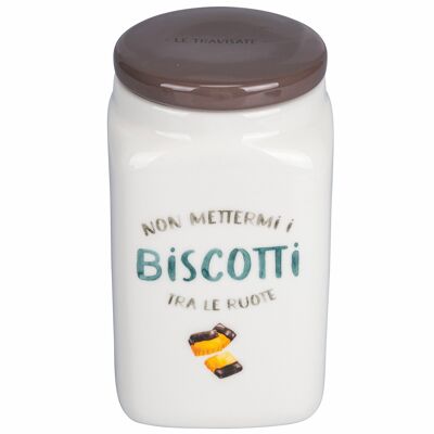 1L Biscuit Jar in New Bone China Porcelain, Le Travisate