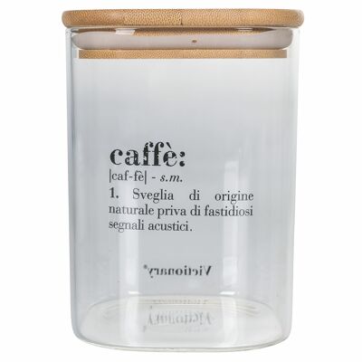 1L Glass Coffee Jar, Bamboo Lid, Victionary