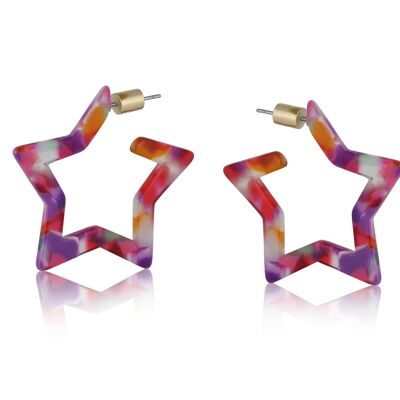 2714 BOUCLES D'OREILLES ÉTOILE EN RÉSINE ERICA