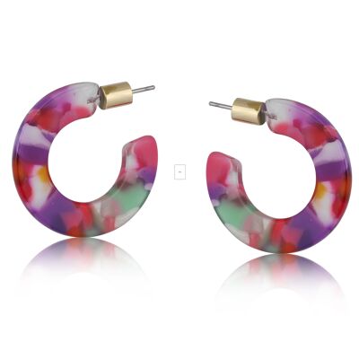2712 BOUCLES D'OREILLES CRÉOLES EN RÉSINE ERICA