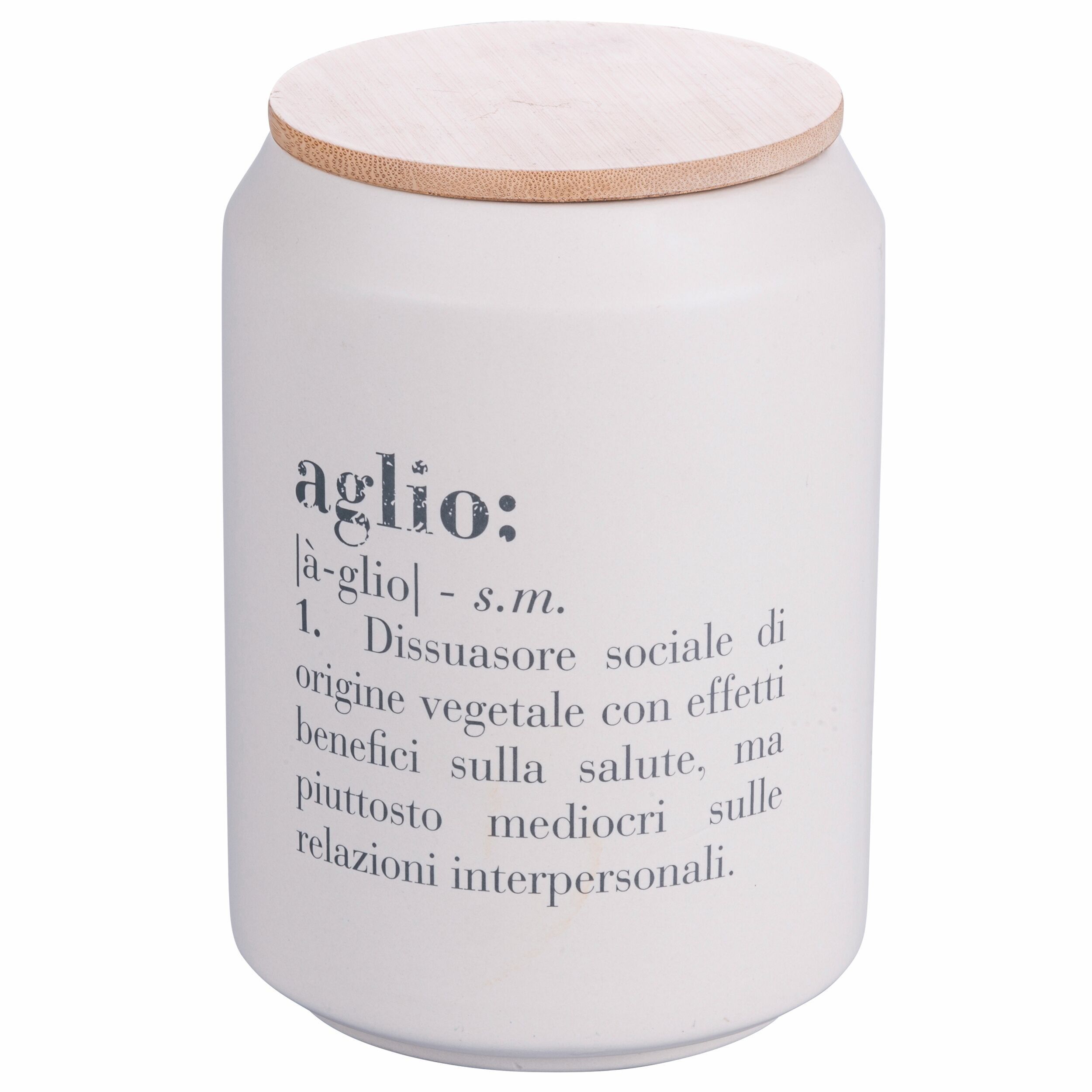 Barattolo aglio 1600 ml in gres, coperchio in bambù, Victionary