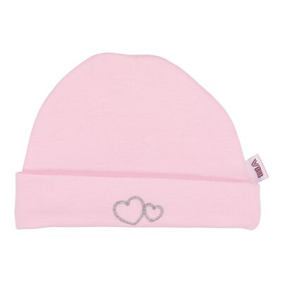 Cappello Tondo Cuori Rosa