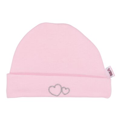 Hat Round Hearts Pink