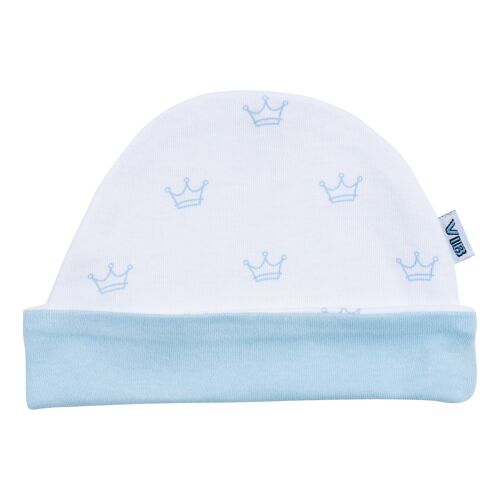 Hat Round All Over Print Crown White-Blue