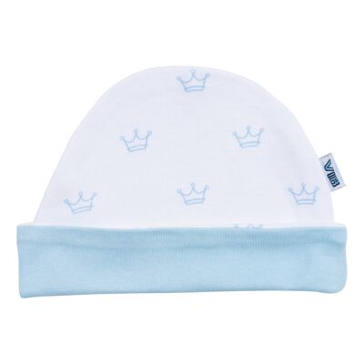 Hat Round All Over Print Crown White-Blue