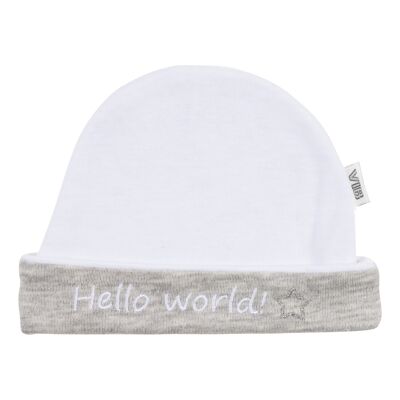 Hat Round Hello World! White-Grey